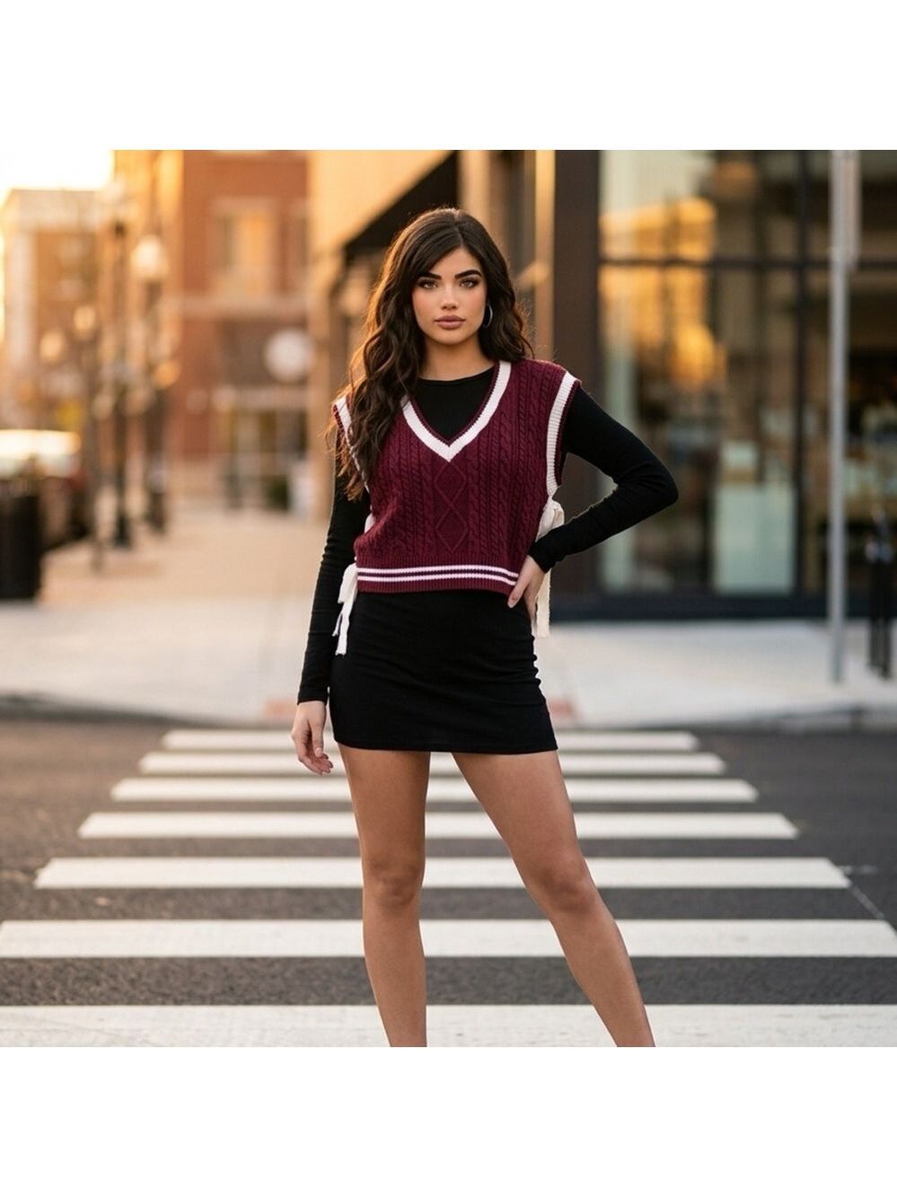 Sweater vest cropped size large